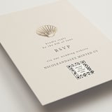 "Simple Seashell" - Foil-Pressed RSVP Online Enclosure Cards in Sand by Hannah Bowman - Detail