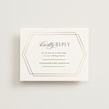 "Formally" - Foil-Pressed RSVP Online Enclosure Cards in Cloud by Carly Reed Walker - Front