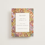 "Autumn flowers" - Foil-Pressed RSVP Online Enclosure Cards in Amber by Alexandra Dzh - Front