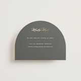 "raffiné" - Foil-Pressed RSVP Online Enclosure Cards in Obsidian by Benita Crandall - Front