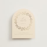 "Leafy Garland" - Foil-Pressed RSVP Online Enclosure Cards in Sand by Creo Study - Front