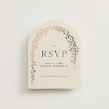 "Trailing Vines" - Foil-Pressed RSVP Online Enclosure Cards in Almond by Erin L. Wilson - Front