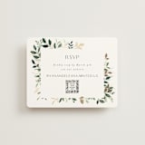 "Garden Serenity" - Foil-Pressed RSVP Online Enclosure Cards in Greenery by Itsy Belle Studio - Front