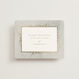 "Effervescent" - Foil-Pressed RSVP Online Enclosure Cards in Dove by Meggy Masters - Front