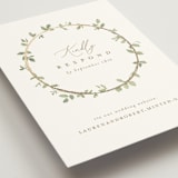 "Canopy" - Foil-Pressed RSVP Online Enclosure Cards in Ivy by Everett Paper Goods - Detail