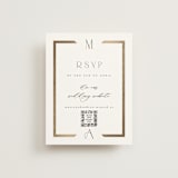 "Chisel" - Foil-Pressed RSVP Online Enclosure Cards in Quartz by Kristie Kern - Front