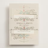 "Ornate Elegance" - Foil-Pressed RSVP Online Enclosure Cards in Ivory by Maria Hilas-Louie - Assembled with Belly Band