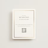 "Timeless Charm" - Foil-Pressed RSVP Online Enclosure Cards in Moonstone by Lucrecia Caporale - Front