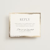 "Brushed Edge" - Foil-Pressed RSVP Online Enclosure Cards in Silk by Kelly Schmidt - Front