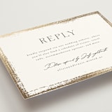 "Brushed Edge" - Foil-Pressed RSVP Online Enclosure Cards in Silk by Kelly Schmidt - Detail