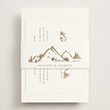 "Colorado" - Foil-Pressed RSVP Online Enclosure Cards in Earth by Mansi Verma - Assembled with Belly Band