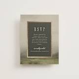 "Hillside" - Foil-Pressed RSVP Online Enclosure Cards in Graphite by Everett Paper Goods - Front