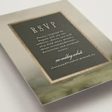 "Hillside" - Foil-Pressed RSVP Online Enclosure Cards in Graphite by Everett Paper Goods - Detail