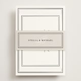 "Polished" - Foil-Pressed RSVP Online Enclosure Cards in Cotton by Jennifer Postorino - Assembled with Belly Band
