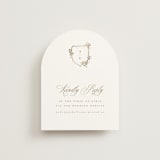 "Monogram in Leaves" - Foil-Pressed RSVP Online Enclosure Cards in Pearl by Leah Bisch - Front