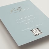 "Delicacy" - Foil-Pressed RSVP Online Enclosure Cards in Dusty Blue by Angela Thompson - Detail