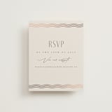 "Newberry" - Foil-Pressed RSVP Online Enclosure Cards in Bisque by Kristie Kern - Front