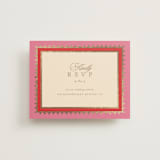 "Mandapam" - Foil-Pressed RSVP Online Enclosure Cards in Carnation by Creo Study - Front