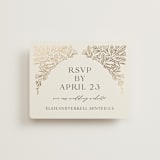 "Baroque" - Foil-Pressed RSVP Online Enclosure Cards in Cream by Jen Owens - Front