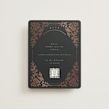 "Gilded nouveau frame" - Foil-Pressed RSVP Online Enclosure Cards in Onyx by Ana de Sousa - Front