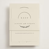 "Branched" - Foil-Pressed RSVP Online Enclosure Cards in Almond by Brianne Larsen - Assembled with Belly Band