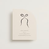 "Bow" - Foil-Pressed RSVP Online Enclosure Cards in Tuxedo by Corinne Malesic - Front