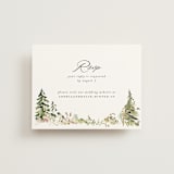 "Great Outdoors" - Foil-Pressed RSVP Online Enclosure Cards in Forest by Petra Kern - Front