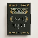 "Embellished" - Foil-Pressed RSVP Online Enclosure Cards in Buttercup by Jen Owens - Assembled with Belly Band