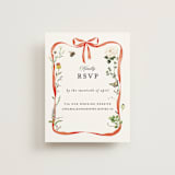 "Fleur" - Foil-Pressed RSVP Online Enclosure Cards in Verona Sunset by Sarah Knight - Front