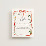 "Fleur" - Foil-Pressed RSVP Online Enclosure Cards in Verona Sunset by Sarah Knight - Front