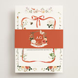 "Fleur" - Foil-Pressed RSVP Online Enclosure Cards in Verona Sunset by Sarah Knight - Assembled with Belly Band