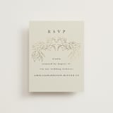 "Foil Botanical Frame" - Foil-Pressed RSVP Online Enclosure Cards in Taupe by Hannah Williams - Front