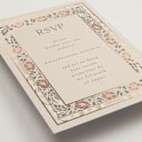 "Timeless Nature" - Foil-Pressed RSVP Online Enclosure Cards in Champagne by Ana de Sousa - Detail