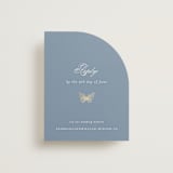 "meet me in the garden" - Foil-Pressed RSVP Online Enclosure Cards in Cornflower by Grae - Front