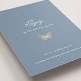 "meet me in the garden" - Foil-Pressed RSVP Online Enclosure Cards in Cornflower by Grae - Detail