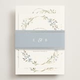 "Meadow" - Foil-Pressed RSVP Online Enclosure Cards in Blue Bonnet by Erin L. Wilson - Assembled with Belly Band