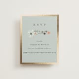"Blue Garden" - Foil-Pressed RSVP Online Enclosure Cards in Mist by Hannah Williams - Front