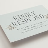 "Enchanted" - Foil-Pressed RSVP Online Enclosure Cards in Mist by Laura Hankins - Detail