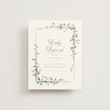 "Flowering Vine" - Foil-Pressed RSVP Online Enclosure Cards in Bluebell by Everett Paper Goods - Front