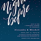 "The Night Before" - Rehearsal Dinner Invitations in Nightfall by Lea Delaveris - Detail