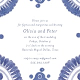 "Talavera" - Rehearsal Dinner Invitations in Azure by Lagniappe Paper - Close-Up