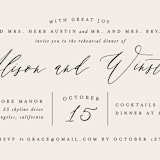 "Timeless" - Rehearsal Dinner Invitations in Taupe by Leah Bisch - Detail