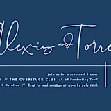 "Just the Two of Us" - Rehearsal Dinner Invitations in Navy by Jennifer Wick - Detail