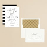 "The Happy Couple" - Rehearsal Dinner Invitations in Cotton by Robert and Stella - Assembled