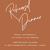 "Marked" - Rehearsal Dinner Invitations in Rust by JoAnn Jinks - Detail