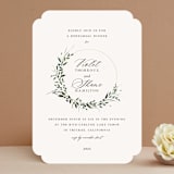 "Green Wreath" - Rehearsal Dinner Invitations in Champagne by Lori Wemple - Front