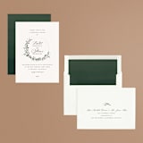 "Green Wreath" - Rehearsal Dinner Invitations in Champagne by Lori Wemple - Assembled