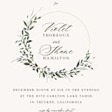 "Green Wreath" - Rehearsal Dinner Invitations in Champagne by Lori Wemple - Detail