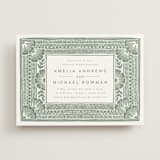 "Block Print Frame" - Rehearsal Dinner Invitations in Sage by Katharine Watson - Front