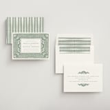 "Block Print Frame" - Rehearsal Dinner Invitations in Sage by Katharine Watson - Assembled